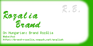 rozalia brand business card